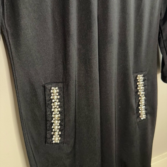 Tracy Negoshian Rhinestone Detail Dress Mid Length Sleeve - Picture 4 of 8